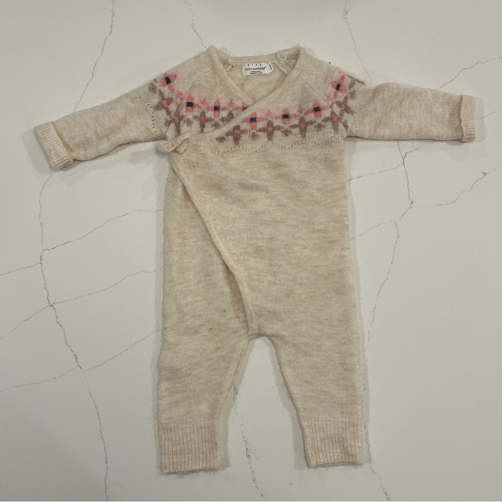 Cozy Cream Knit Baby One Piece